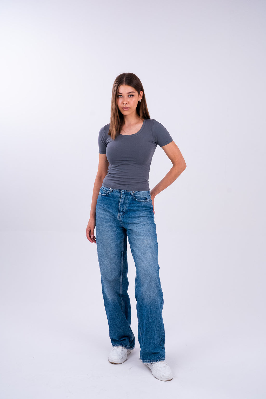 Dim Gray U-Shaped Top