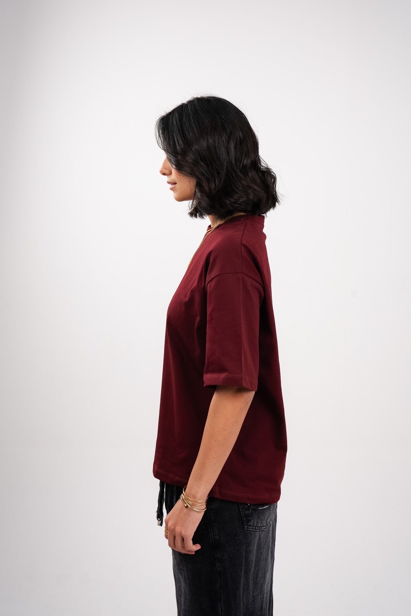 Deep Burgundy Boxy T-Shirt