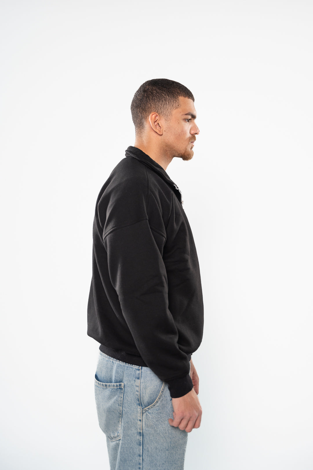 Ink Black Quarter-Zipper