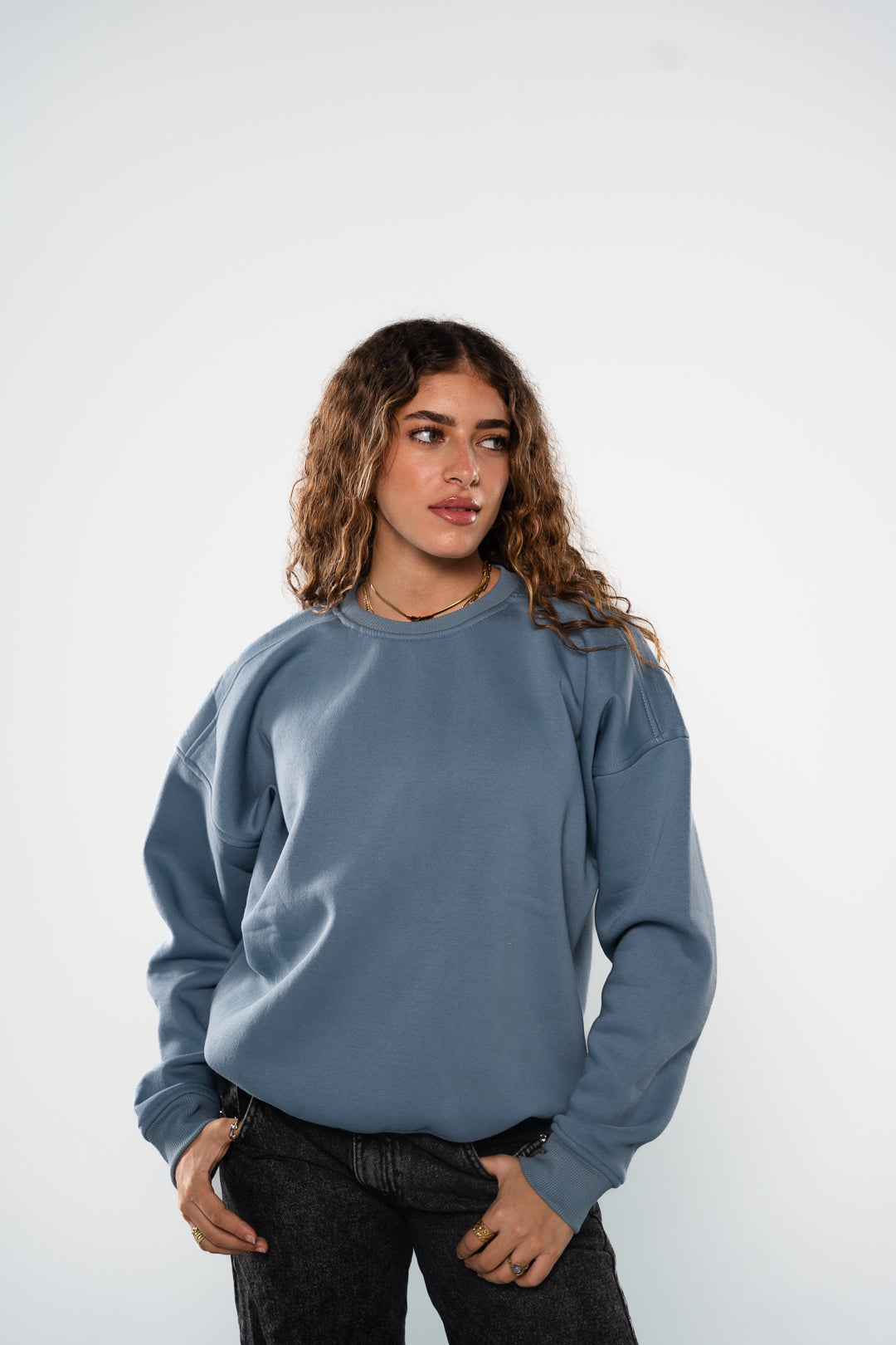 Teal Blue Crew-Neck