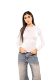Ice White Long Sleeve Top