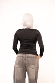 Ink Black Long Sleeve Top