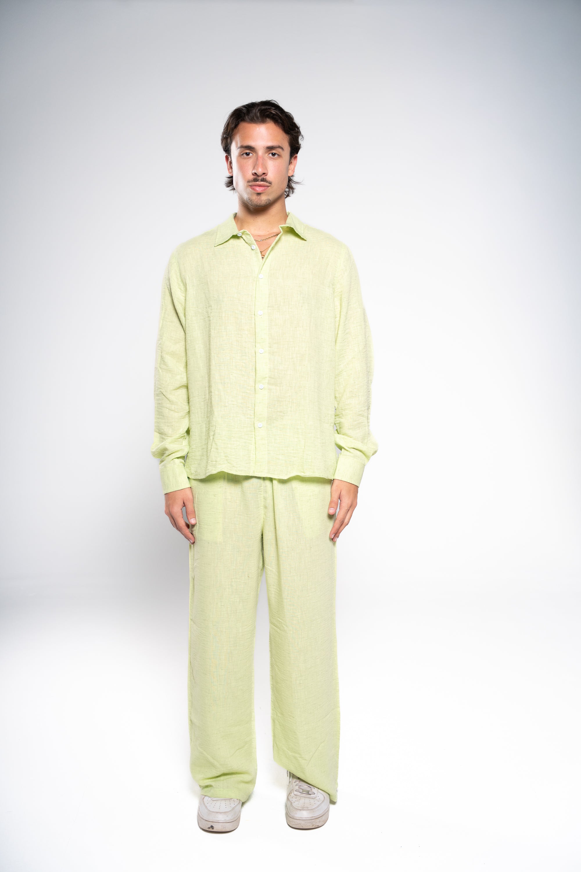 Iguana Green Linen Pants