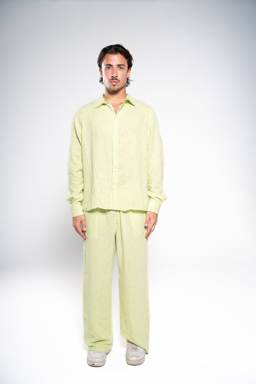 Iguana Green Linen Pants