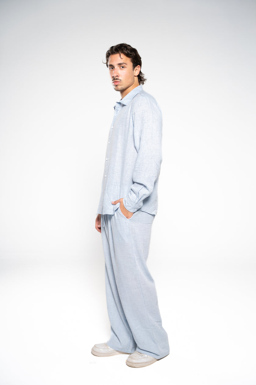 Arctic Blue Linen Shirt
