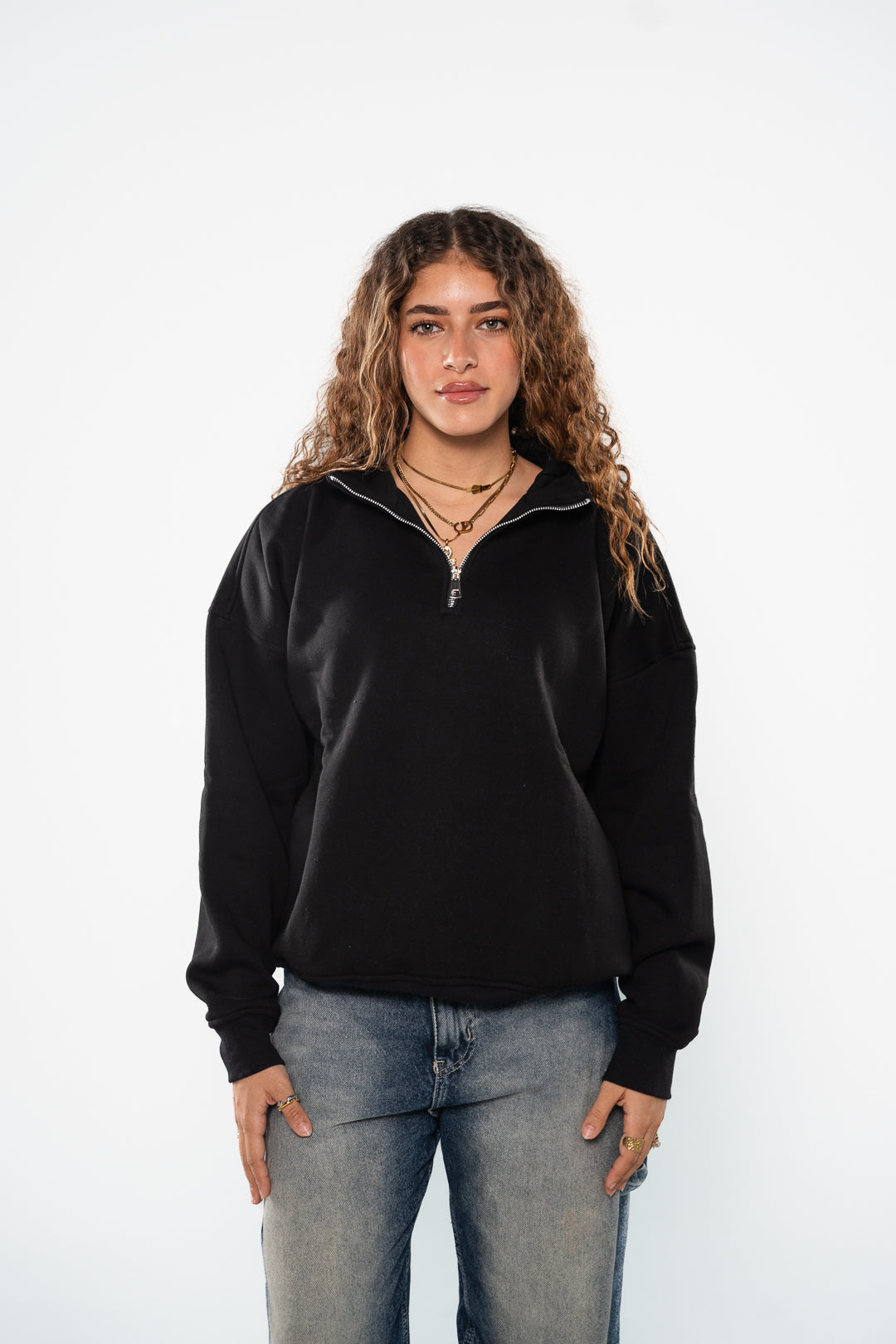 Ink Black Quarter-Zipper
