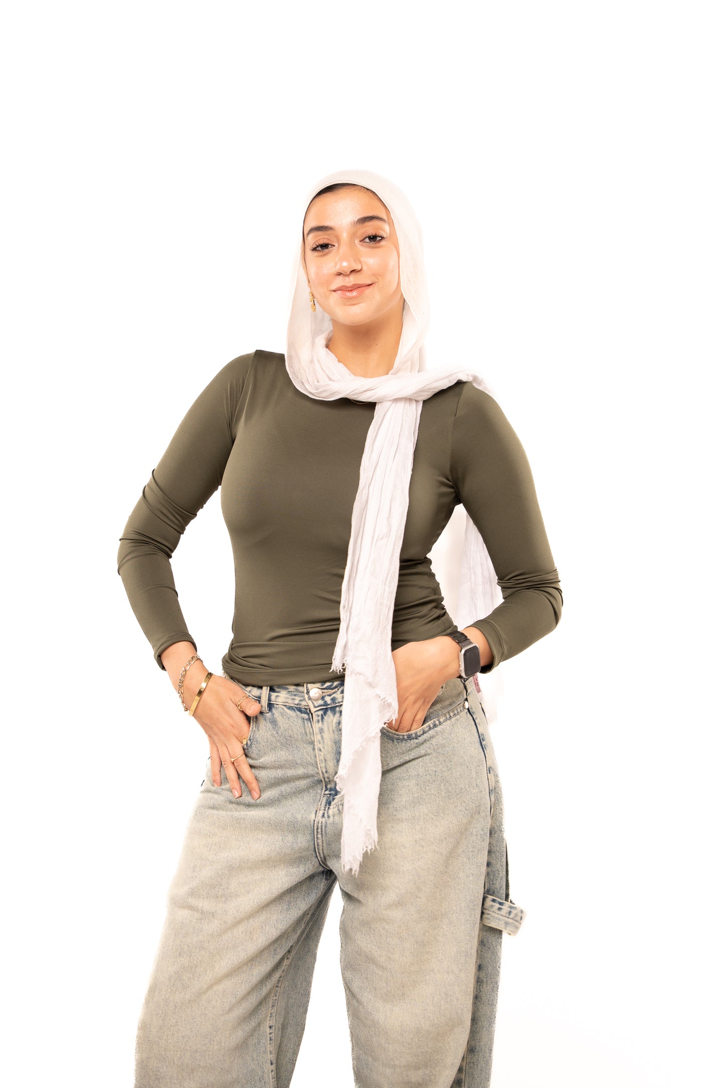 Forest Olive Long Sleeve Top