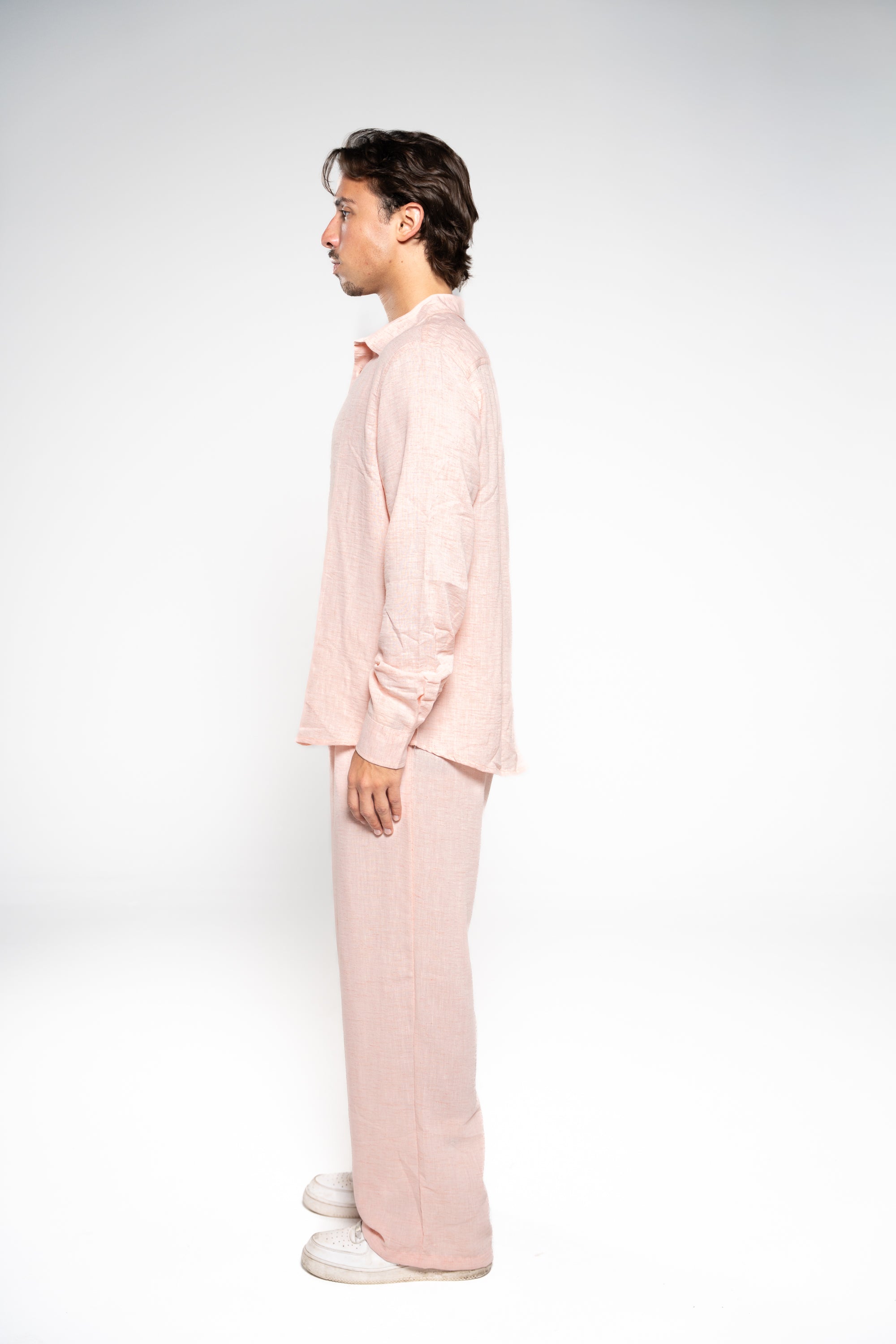Salmon Pink Linen Pants
