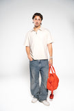 Earth Beige Zip Up Polo