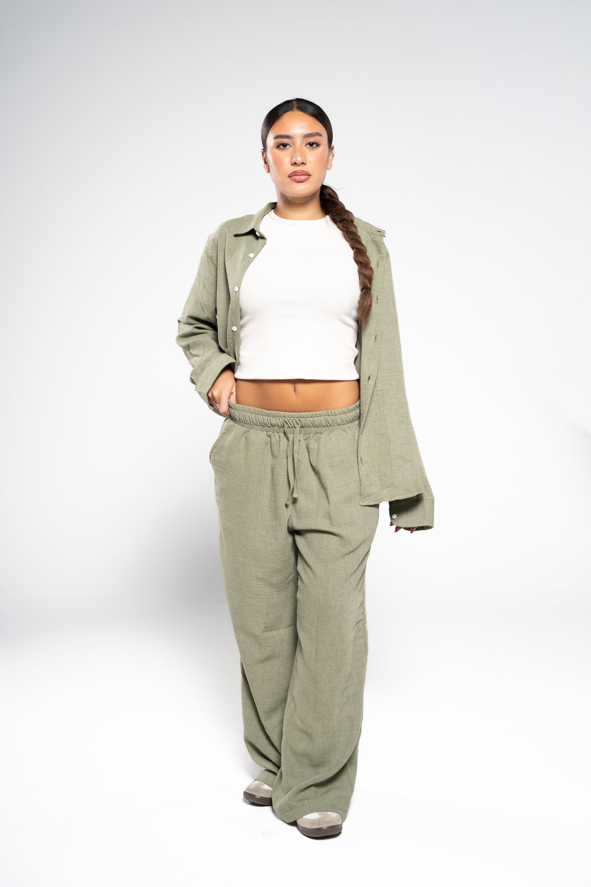 Forest Green Linen Shirt