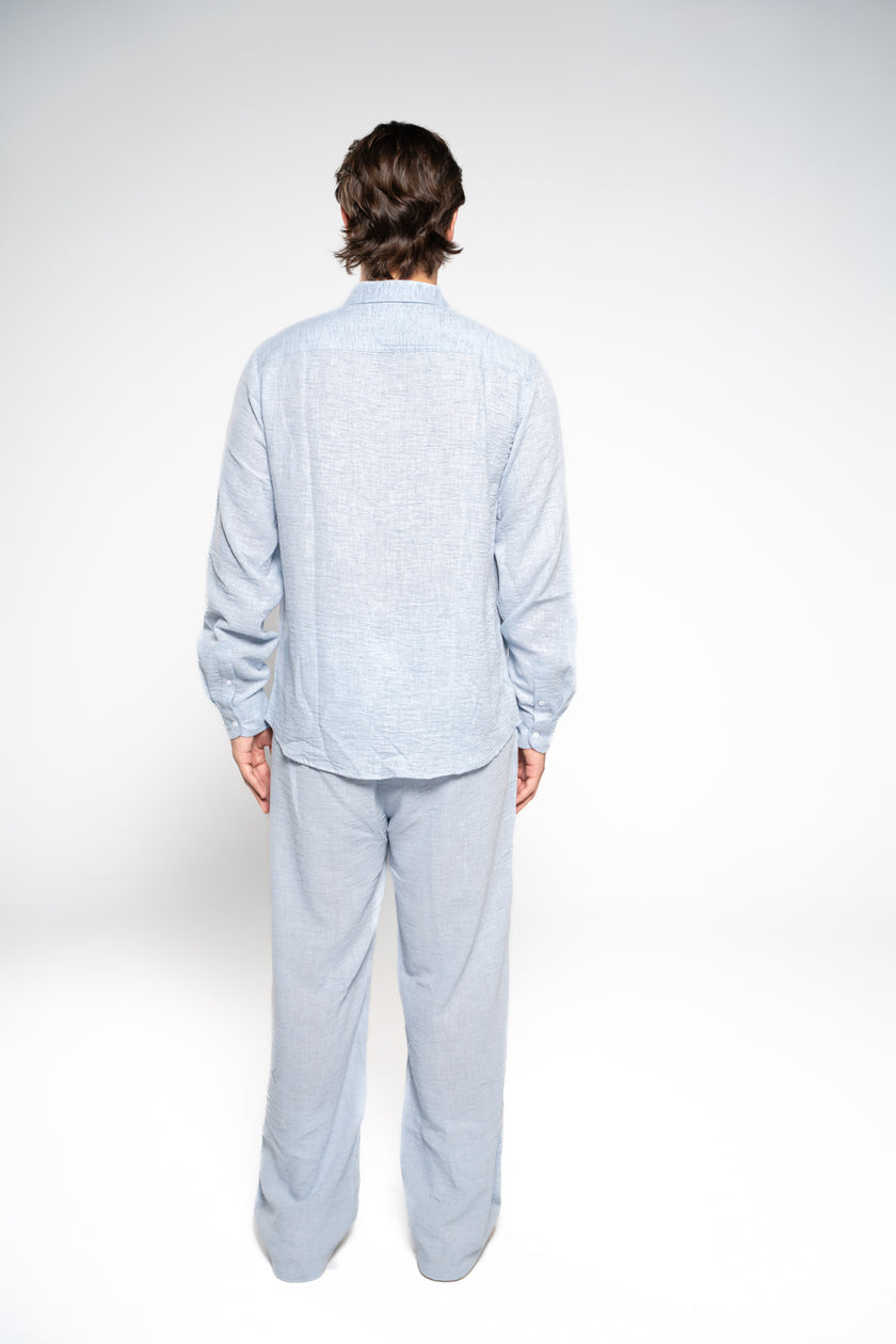 Arctic Blue Linen Shirt
