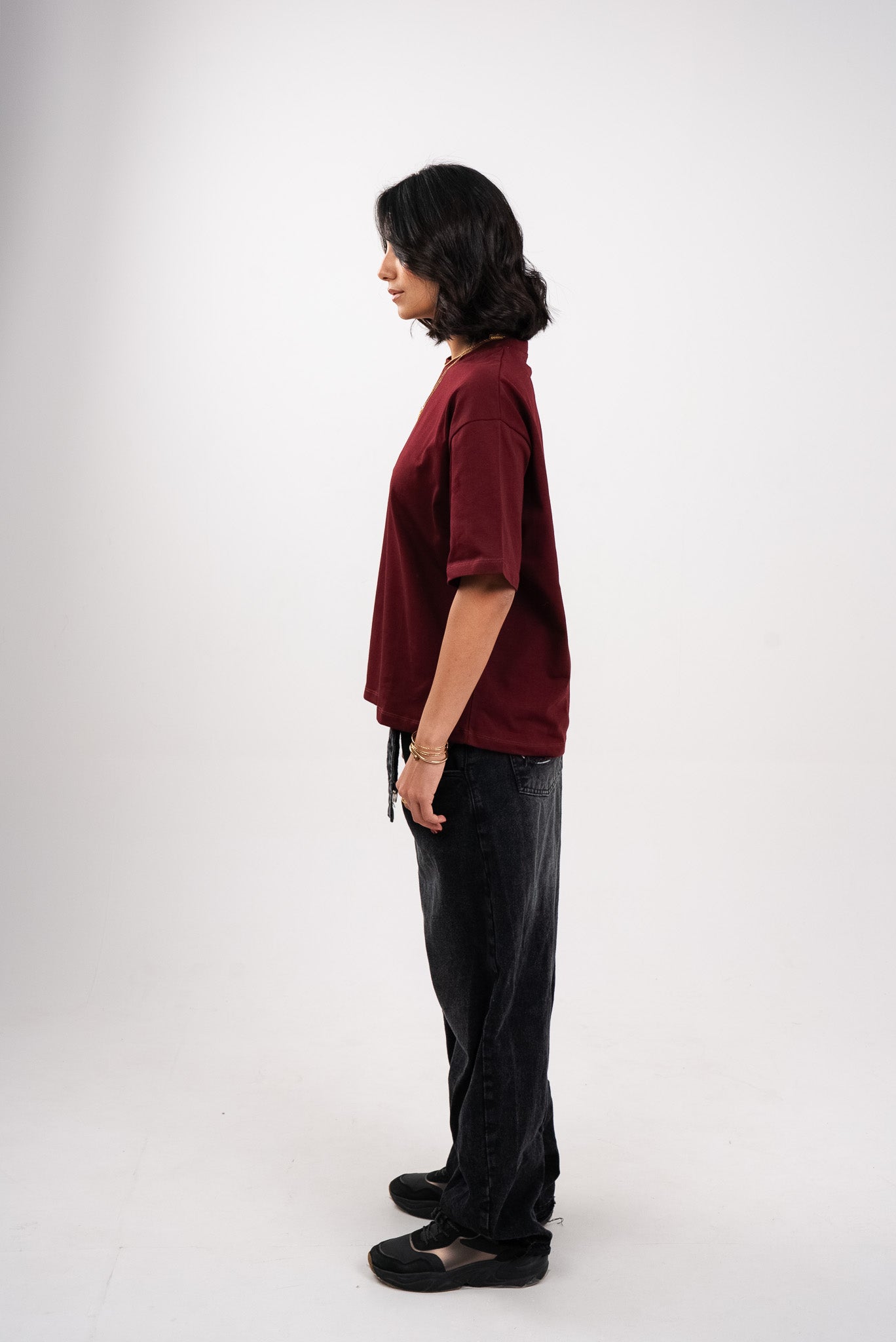 Deep Burgundy Boxy T-Shirt