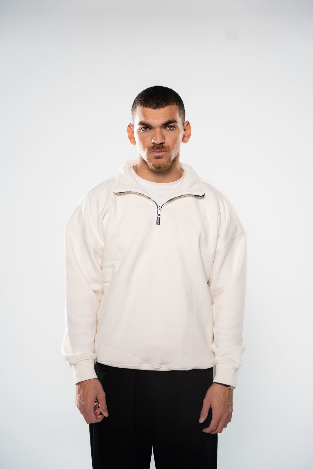 Ice White Quarter-Zipper