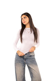 Ice White Long Sleeve Top