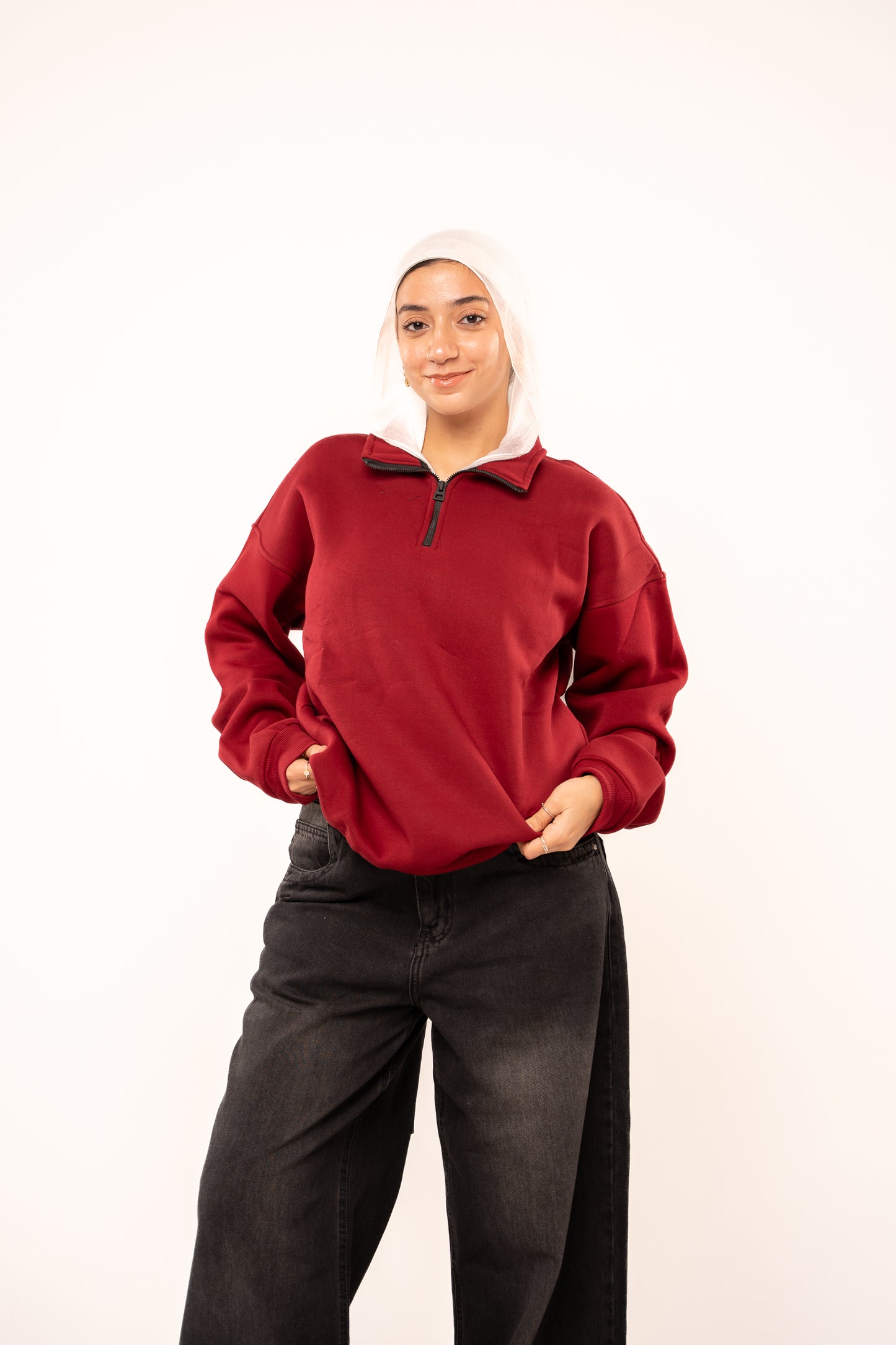 Wine Burgundy Quarter-Zip