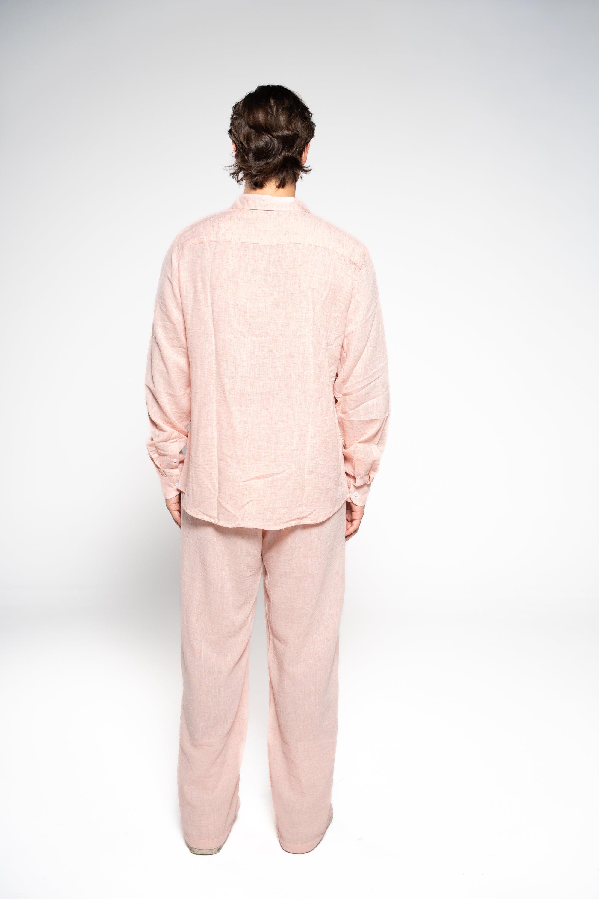 Salmon Pink Linen Pants