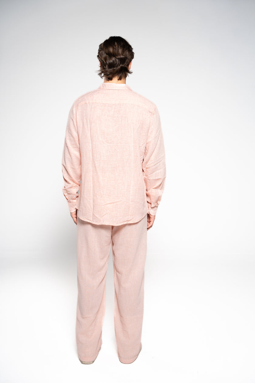 Salmon Pink Linen Pants