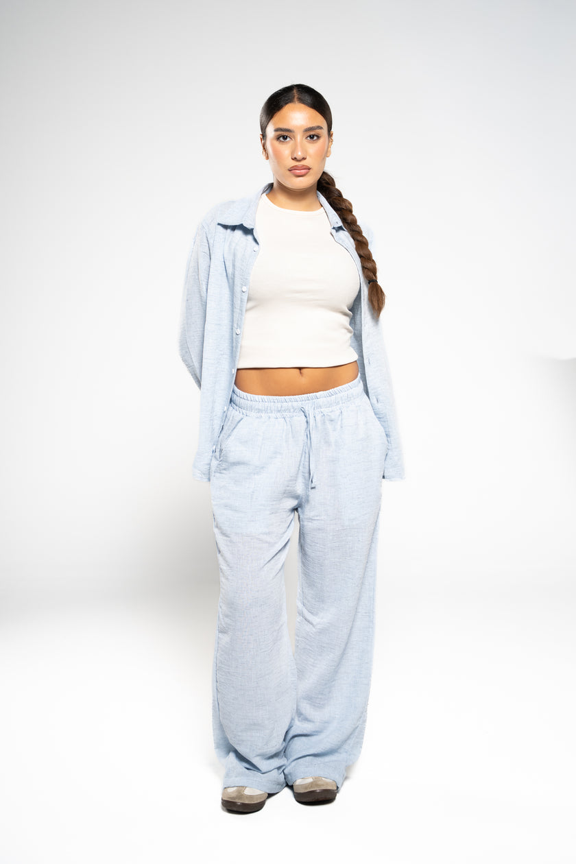Arctic Blue Linen Shirt