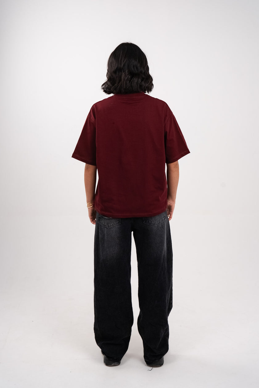 Deep Burgundy Boxy T-Shirt