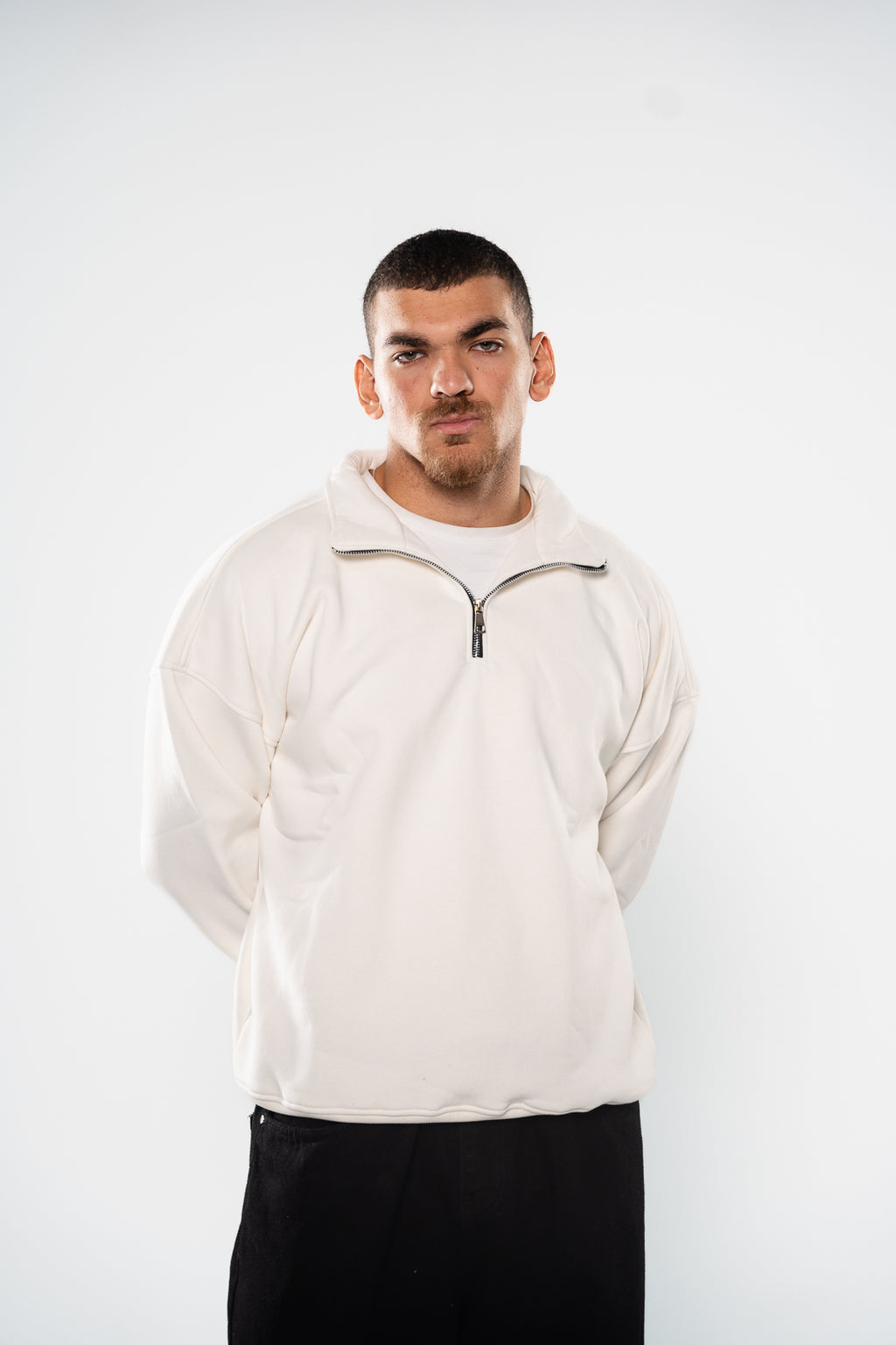 Ice White Quarter-Zipper