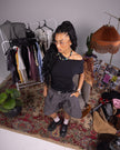 Ink Black Off-Shoulder Drop Top