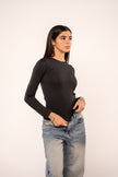 Ink Black Long Sleeve Top