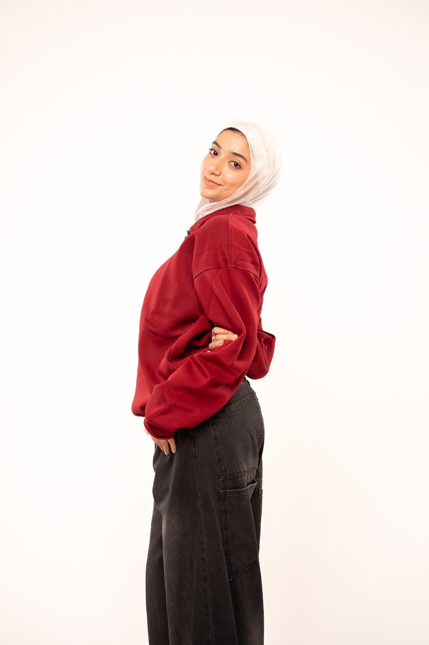 Wine Burgundy Quarter-Zip