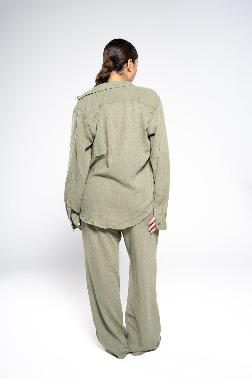 Forest Green Linen Shirt