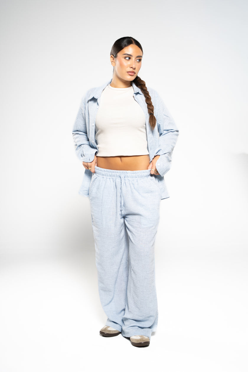 Arctic Blue Linen Pants