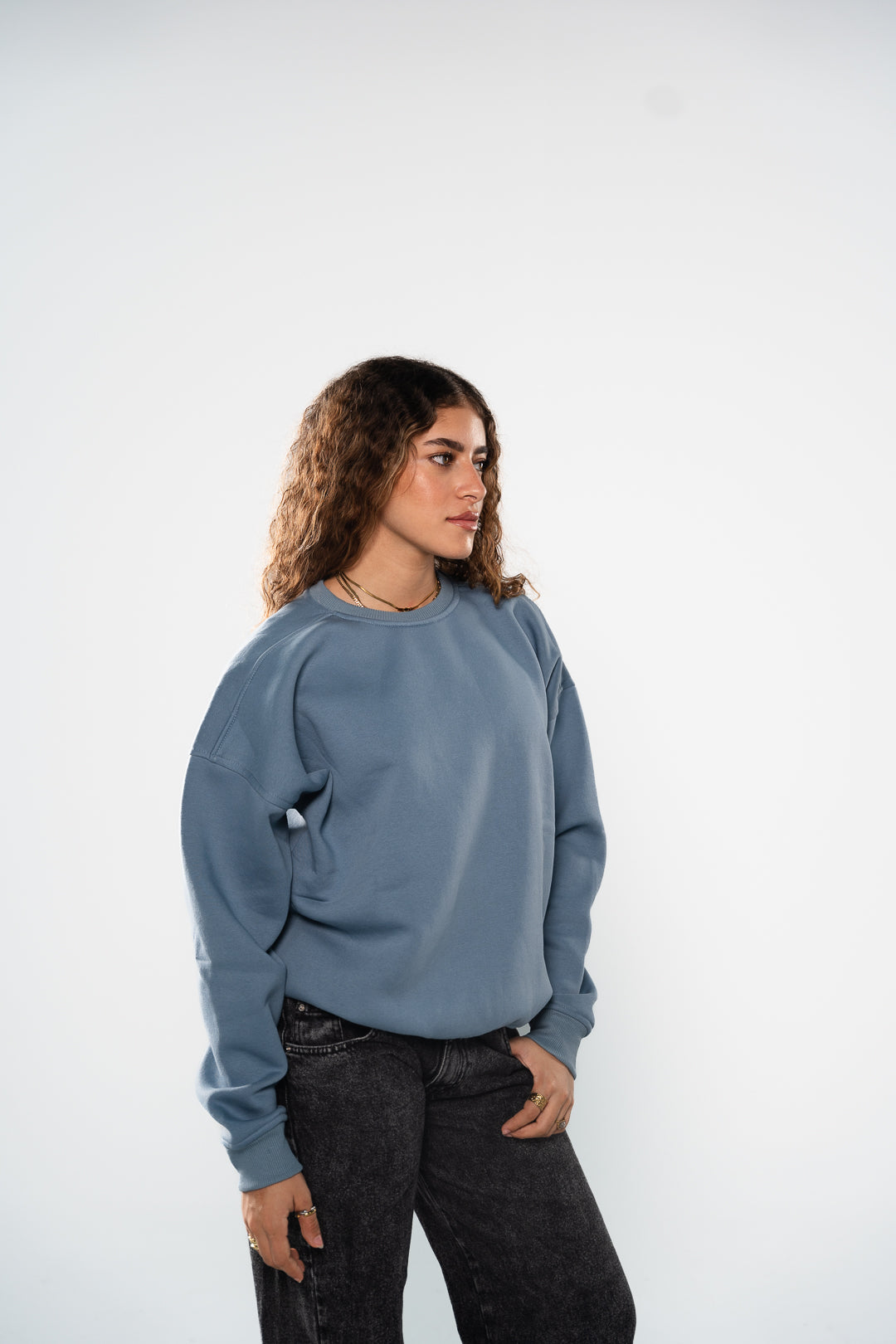 Teal Blue Crew-Neck