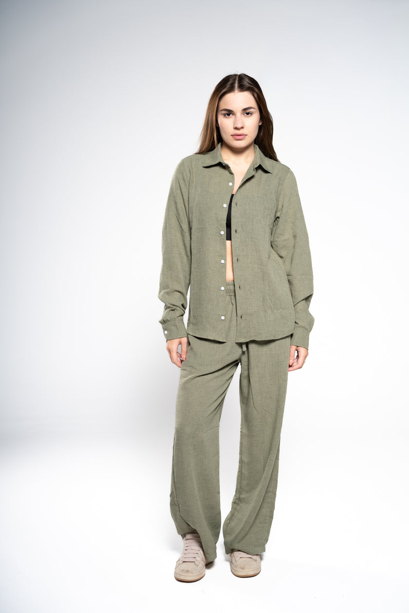 Forest Green Linen Pants