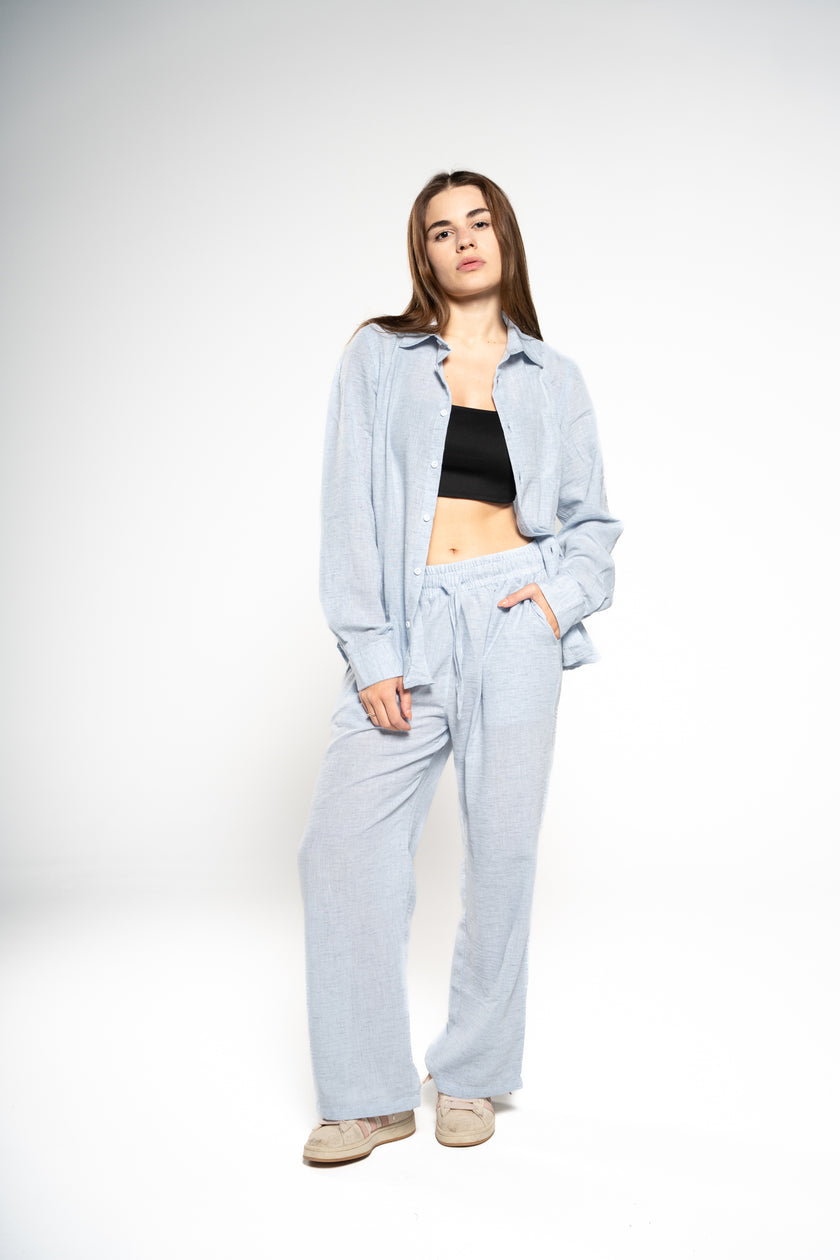 Arctic Blue Linen Pants