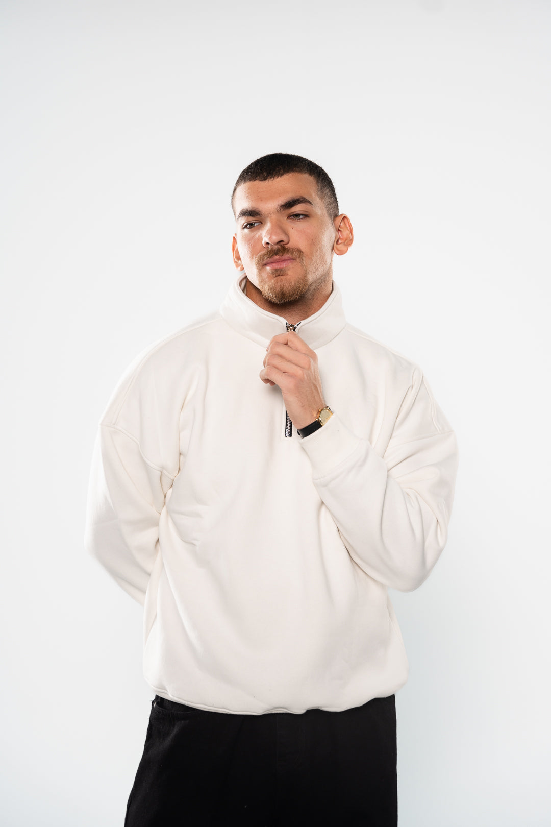 Ice White Quarter-Zipper