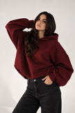 Wine Burgundy Flowy Hoodie