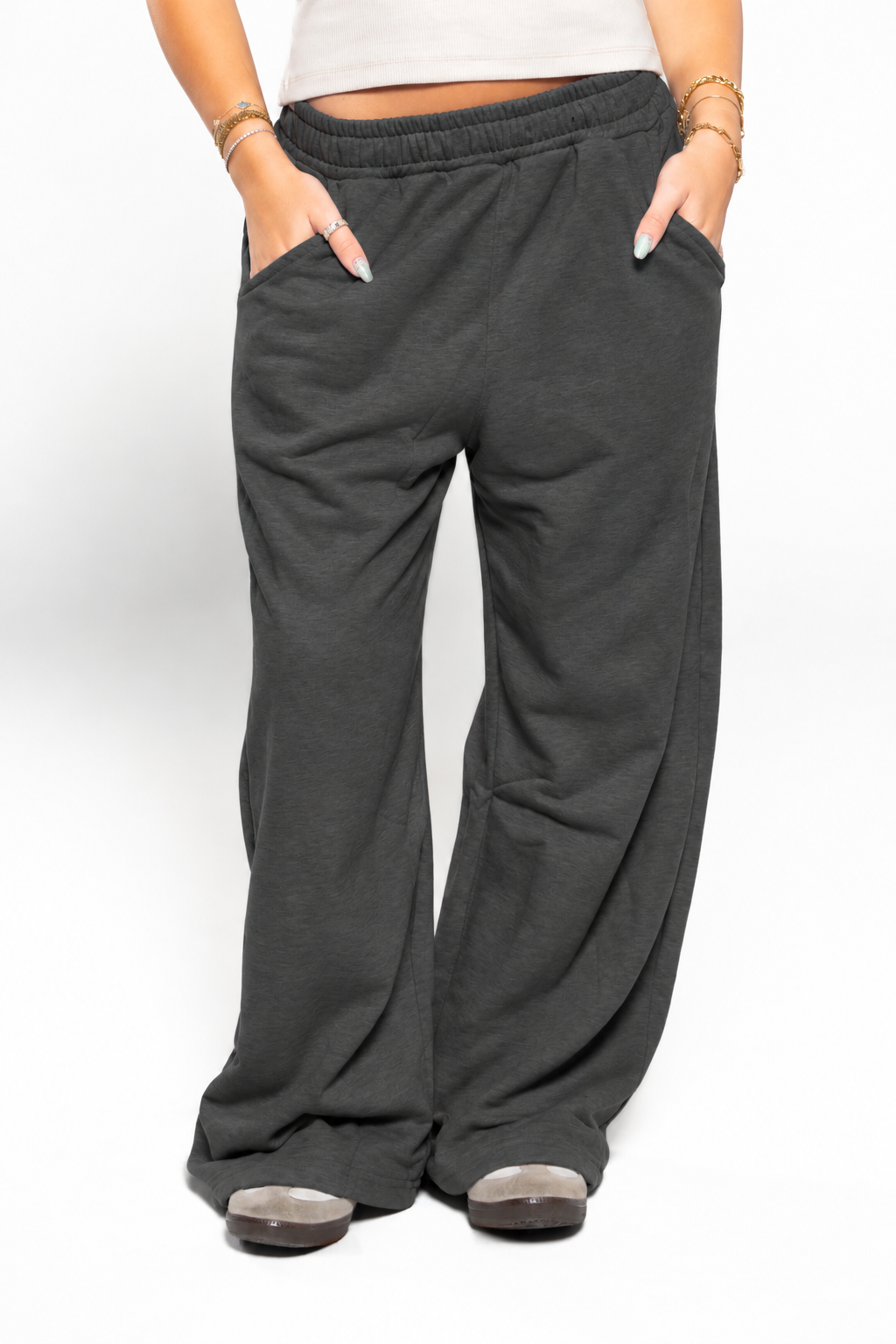 Iron Grey Wide-Leg SweatPants