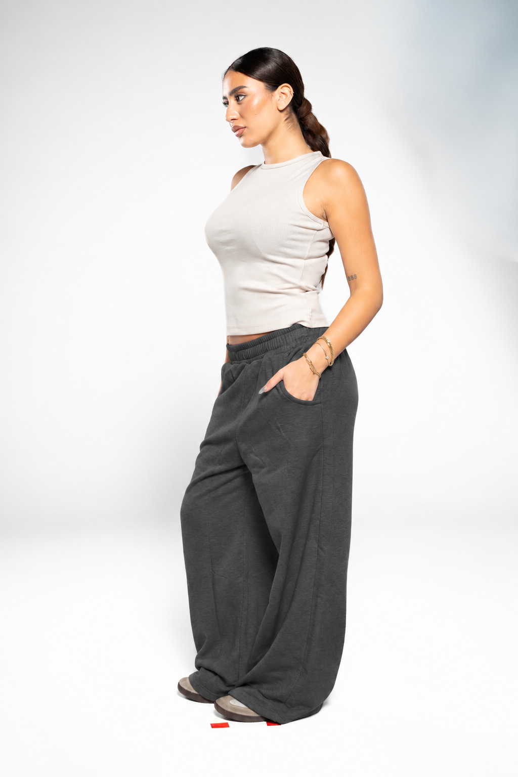 Iron Grey Wide-Leg SweatPants