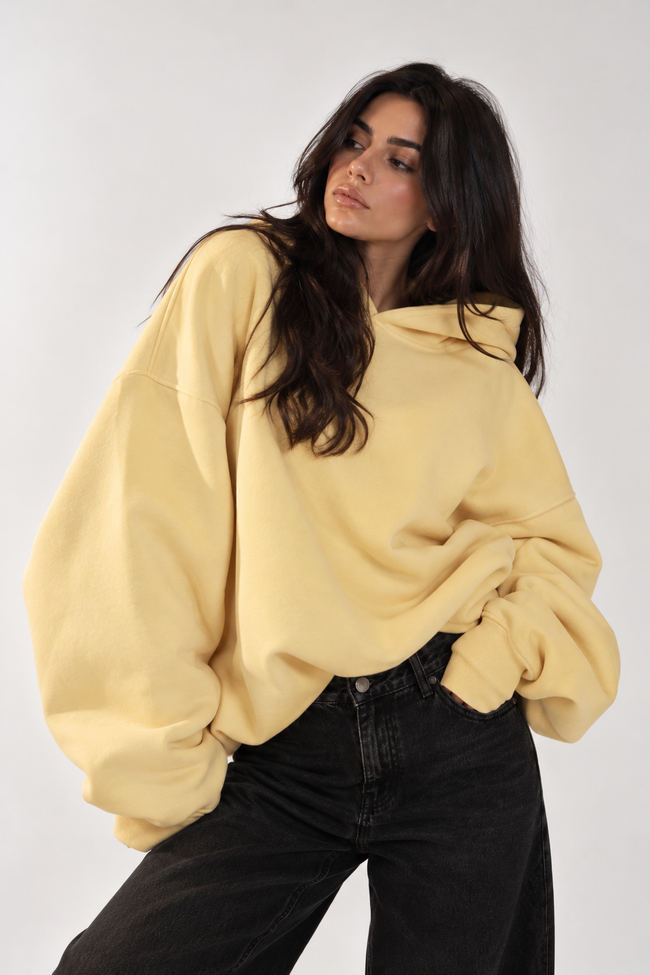 Butter Yellow Flowy Hoodie
