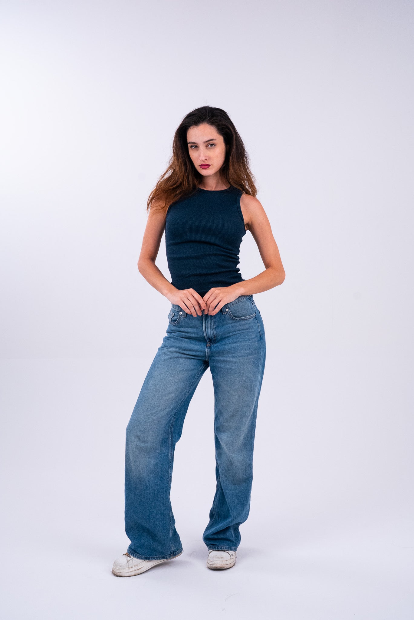Stonewashed Navy Tank Top