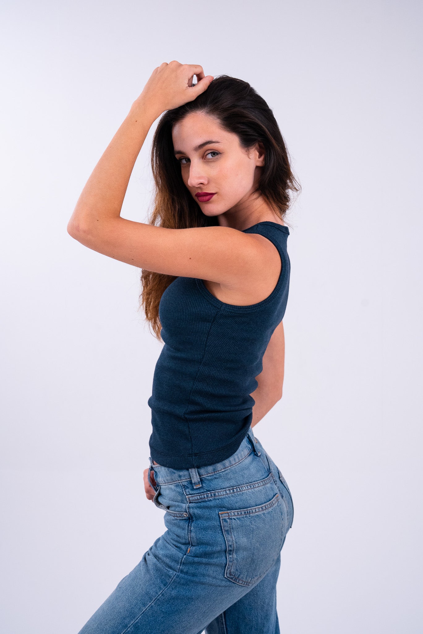 Stonewashed Navy Tank Top