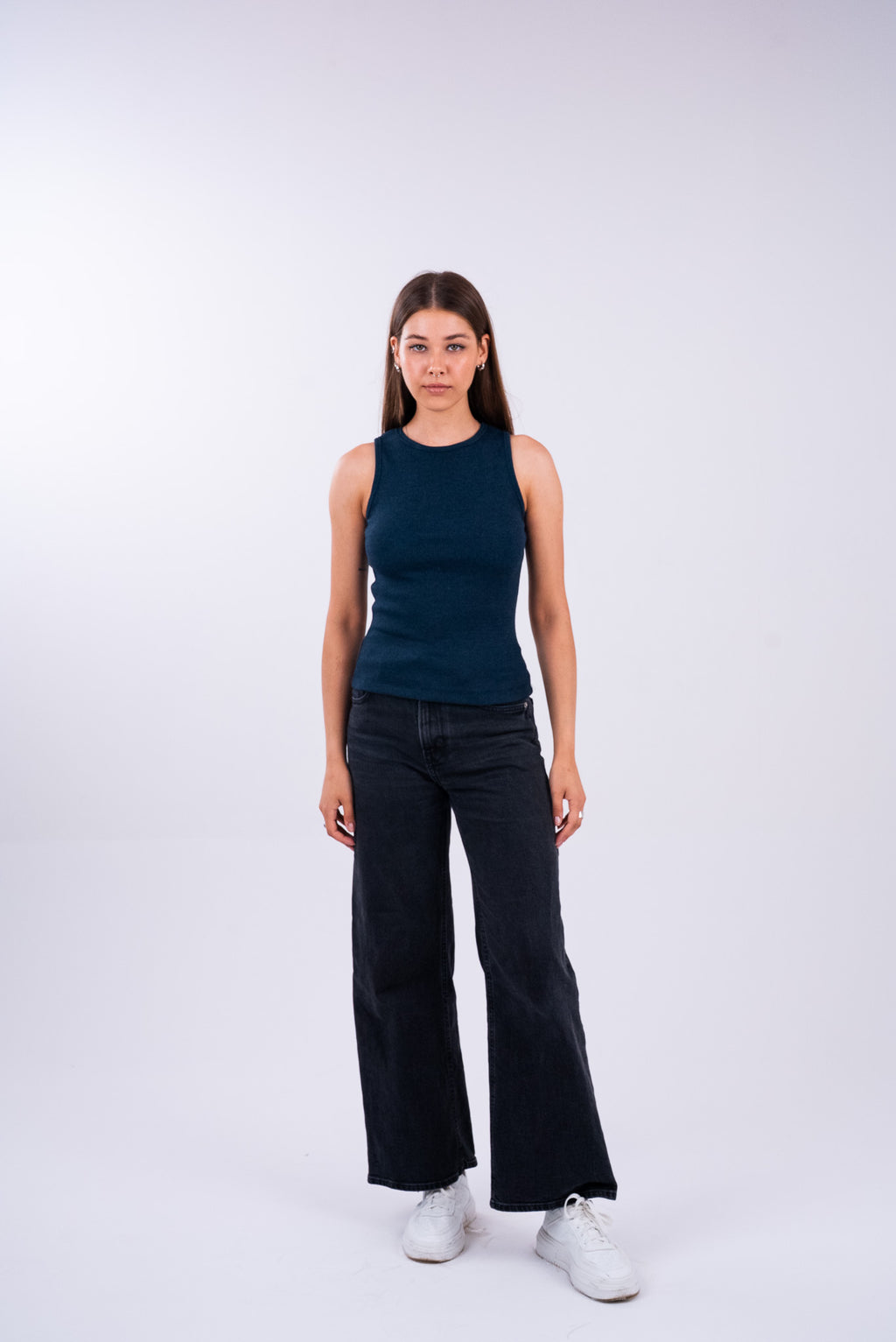 Stonewashed Navy Tank Top