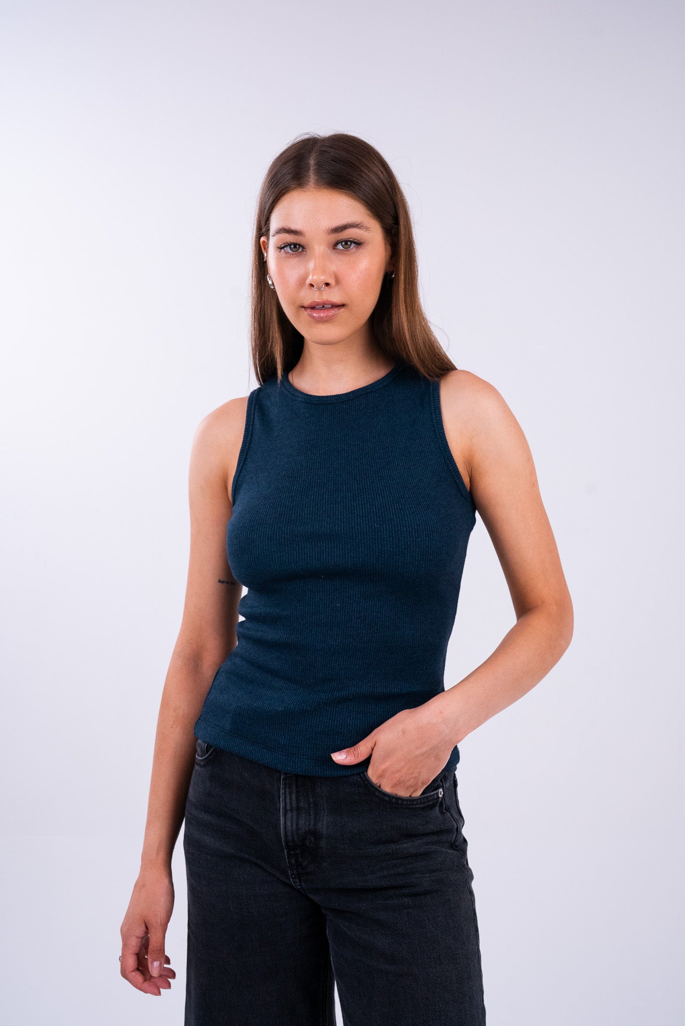 Stonewashed Navy Tank Top