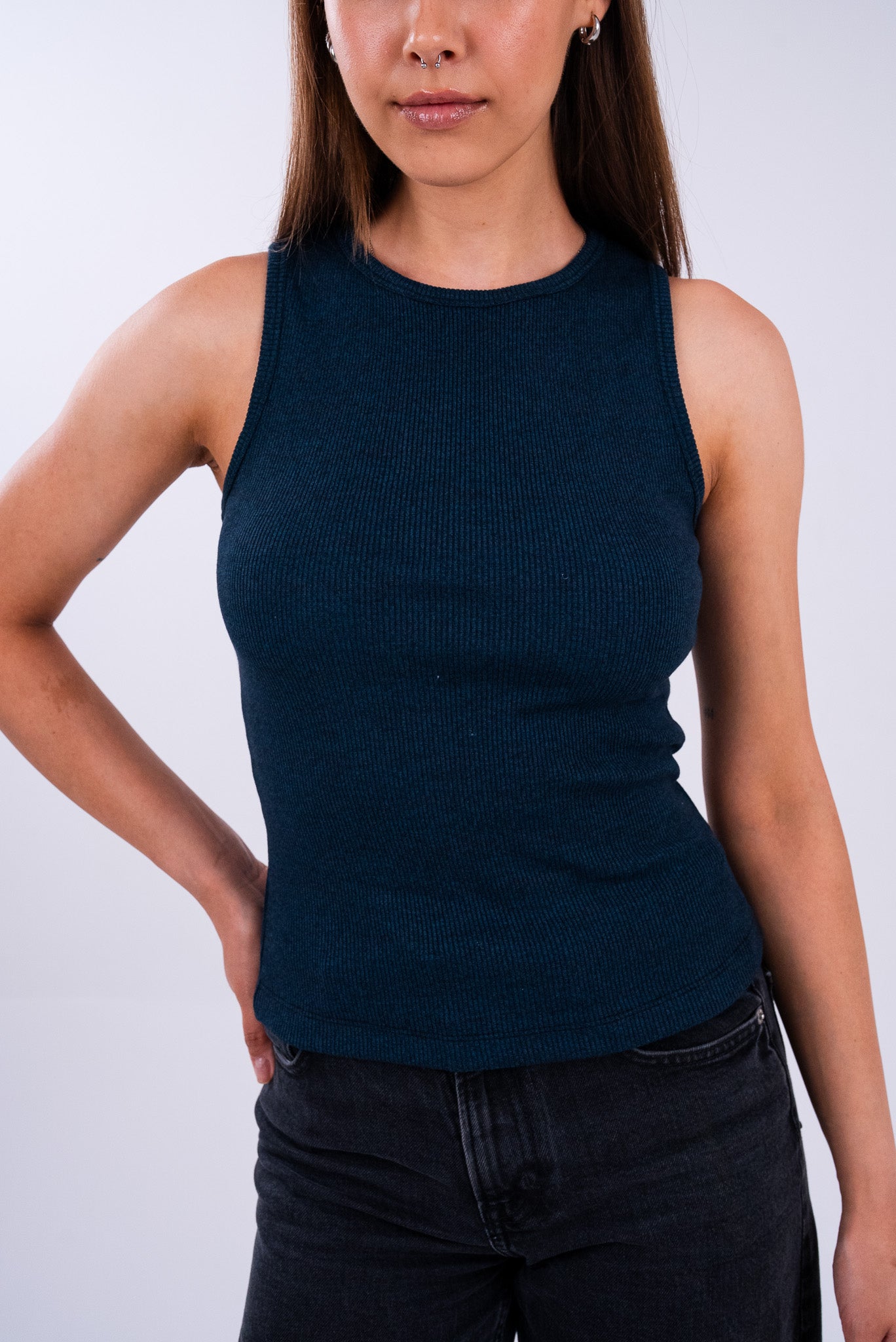 Stonewashed Navy Tank Top