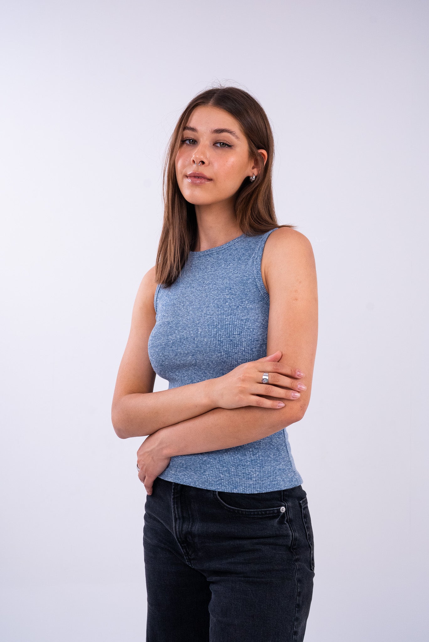 Washed Sky Blue Tank Top