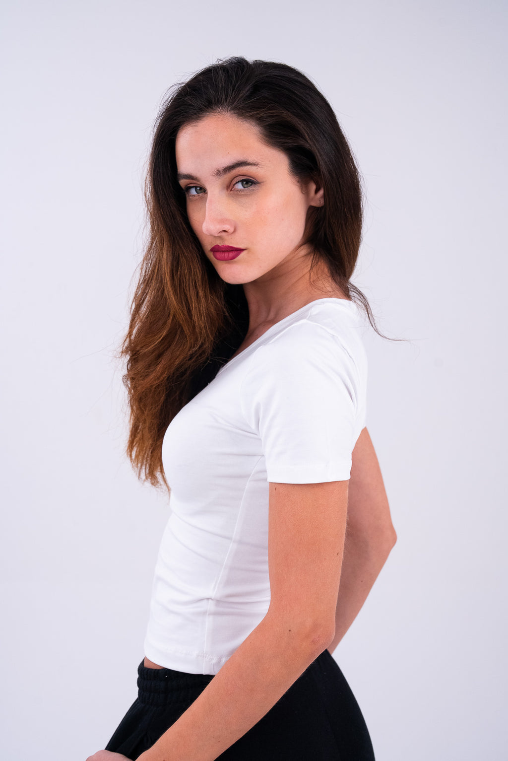 Ice White U-Shaped Top