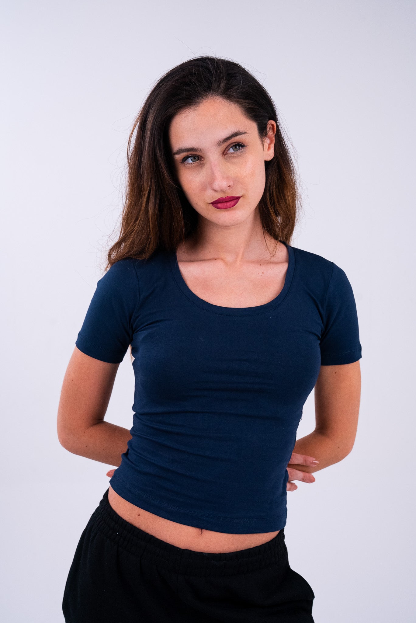 Oxford Blue U-Shaped Top