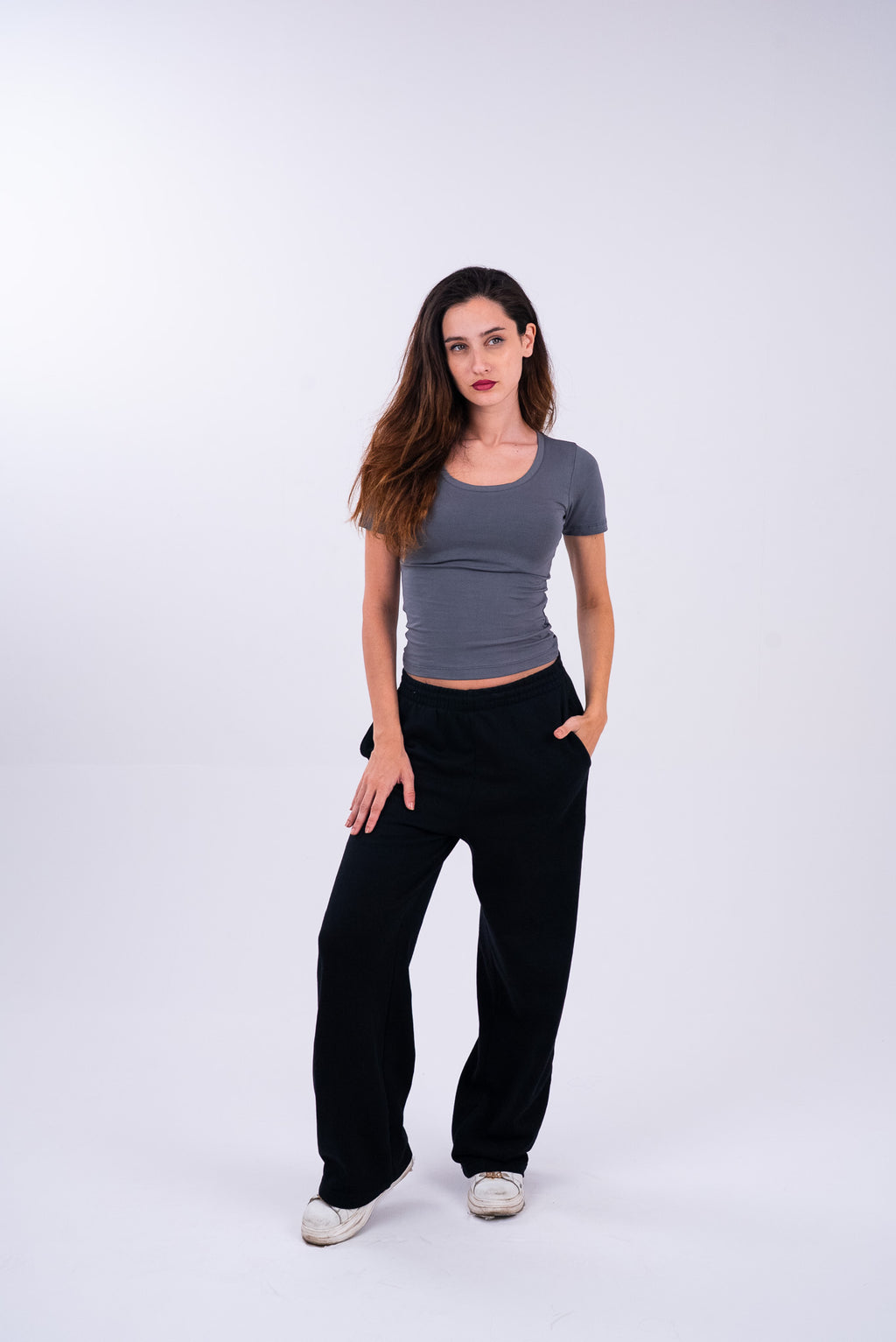 Dim Gray U-Shaped Top