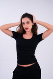 Midnight Black U-Shaped Top