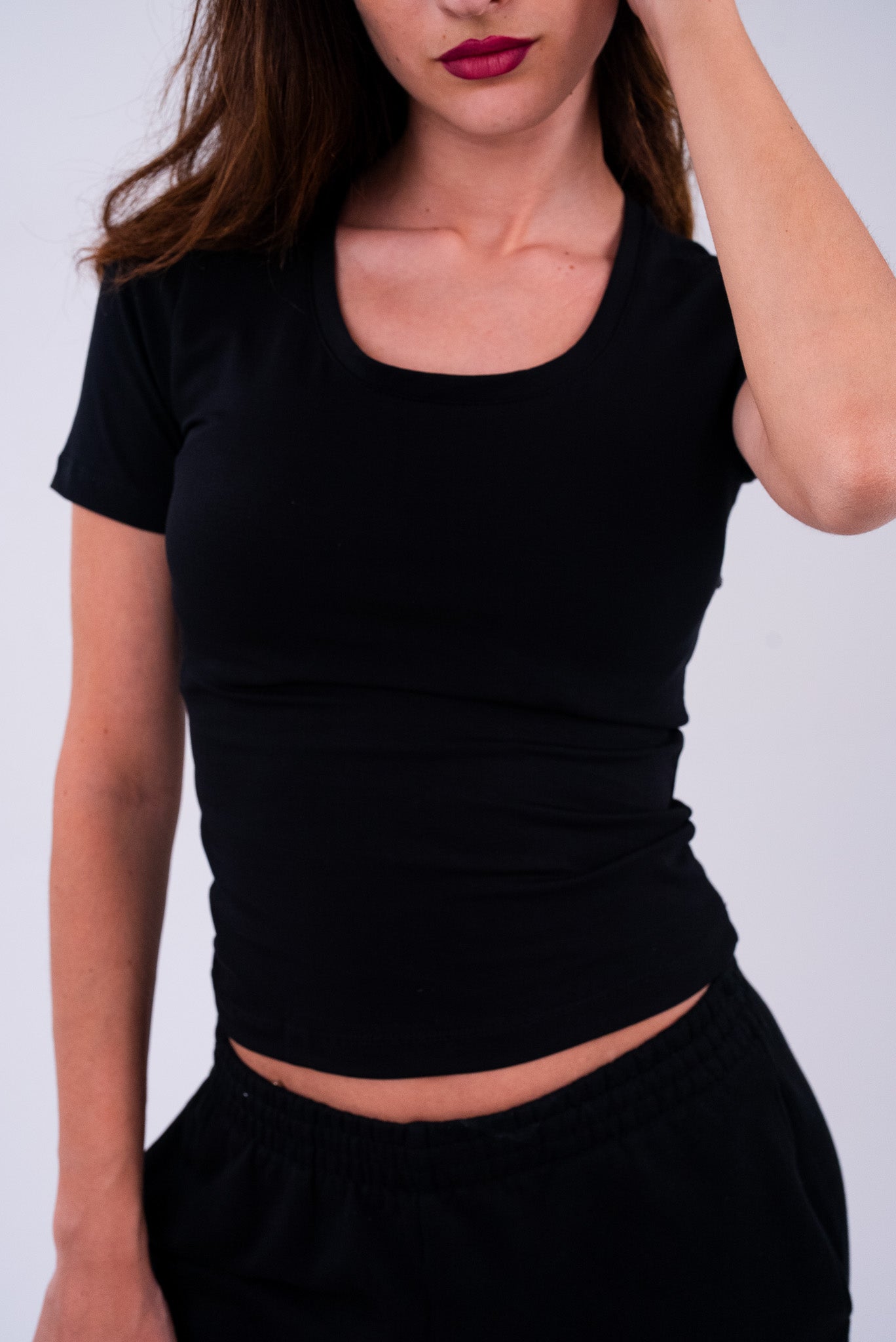 Midnight Black U-Shaped Top