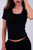 Midnight Black U-Shaped Top