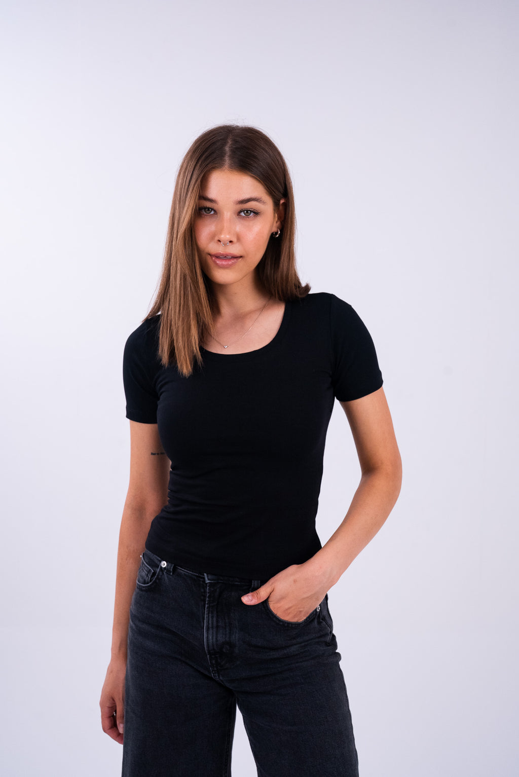 Midnight Black U-Shaped Top